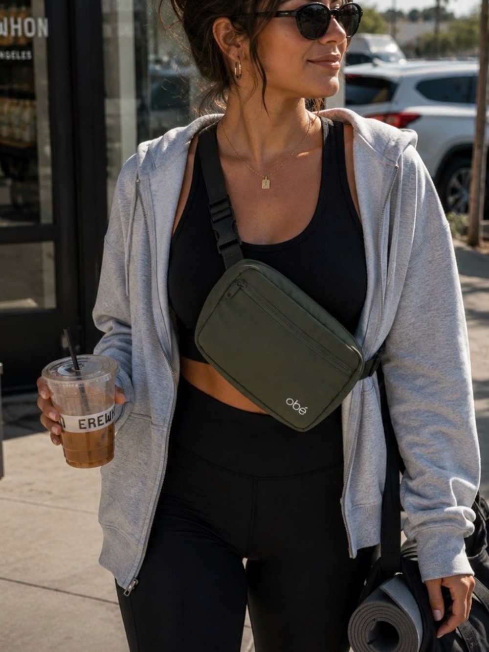 obe Olive Green Men’s Waist Pack – Minimal Crossbody Belt Bag